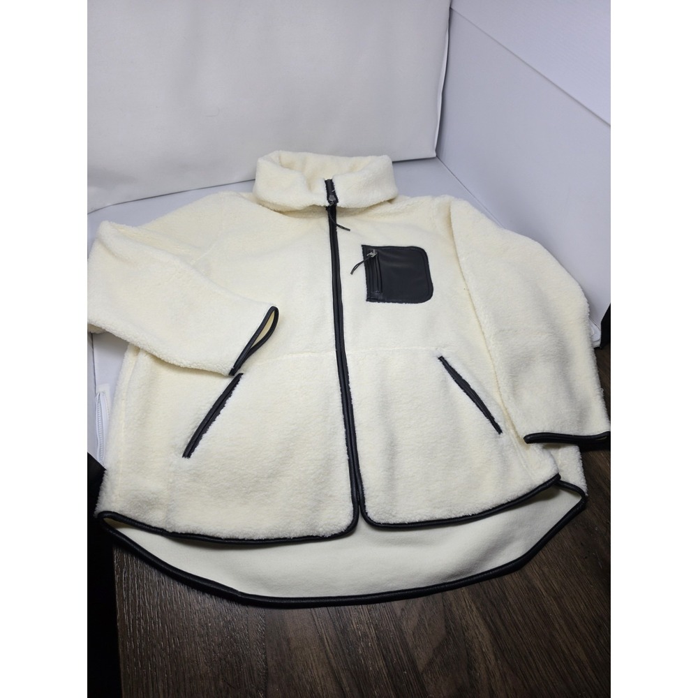 Spanx cream full zip fleece jacket size XL NWT